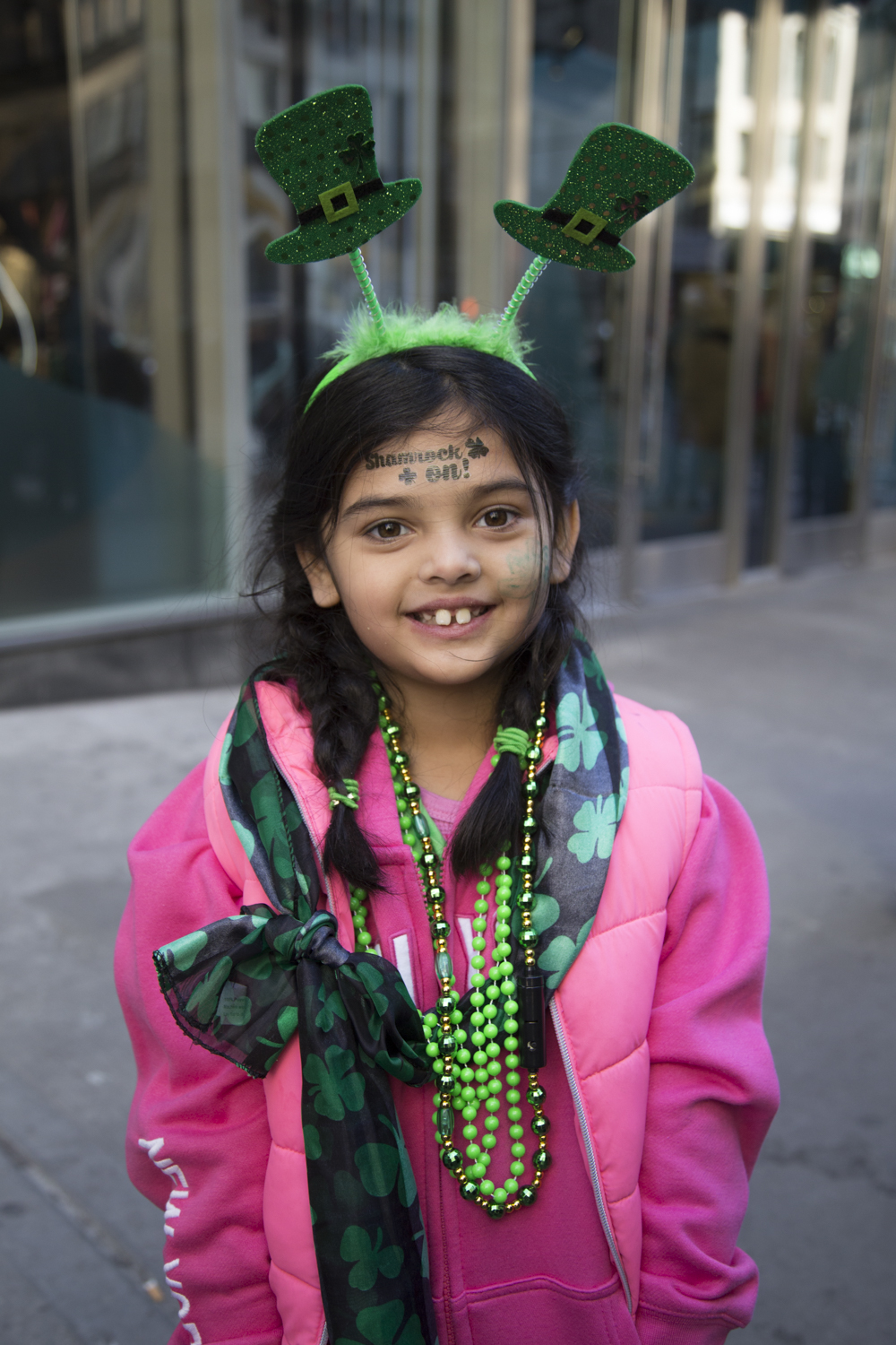  Shay Ramjohn, 6, celebrates her Irish pride during the 2018 St. Patrick's Day Parade in Manhattan. Ramjohn's father stated that she is half Irish and half Guyanese. (Staten Island Advance/Shira Stoll) 