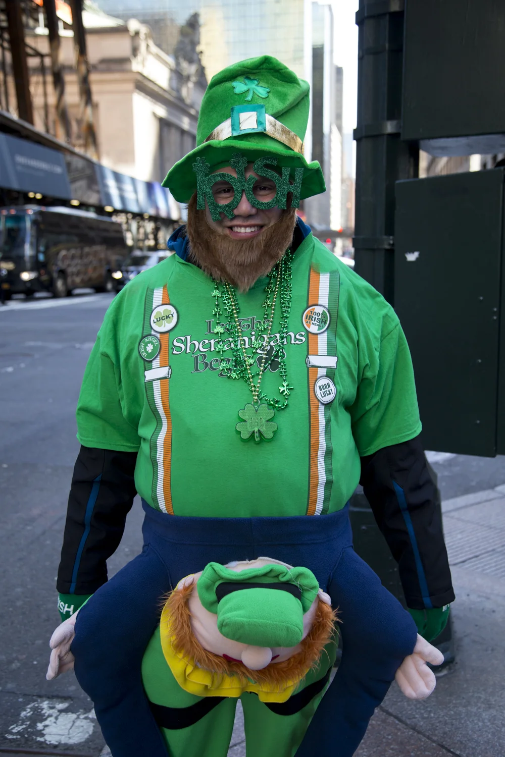 Raymond Defiore from Tarrytown dressed in Irish apparel during the 2018 St. Patrick's Day Parade in Manhattan. (Staten Island Advance/Shira Stoll) 