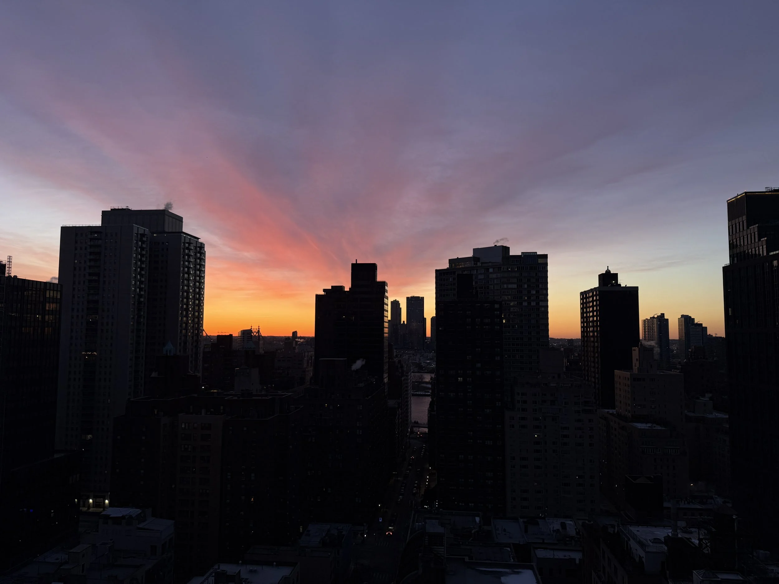 The sunrise over the NYC skyline
