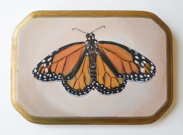 monarch , acrylic on wood 7" x 5"