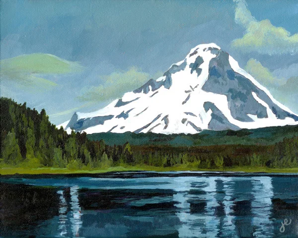 mount hood , acrylic on canvas 10" x 8"