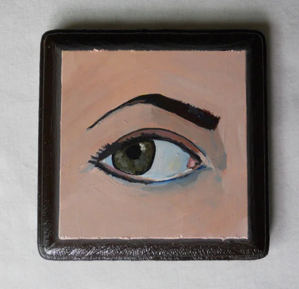 lover's eye , acrylic on wood 4" square