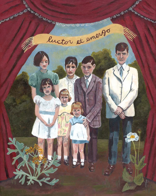 luctor et emergo , acrylic on canvas 11" x 14"