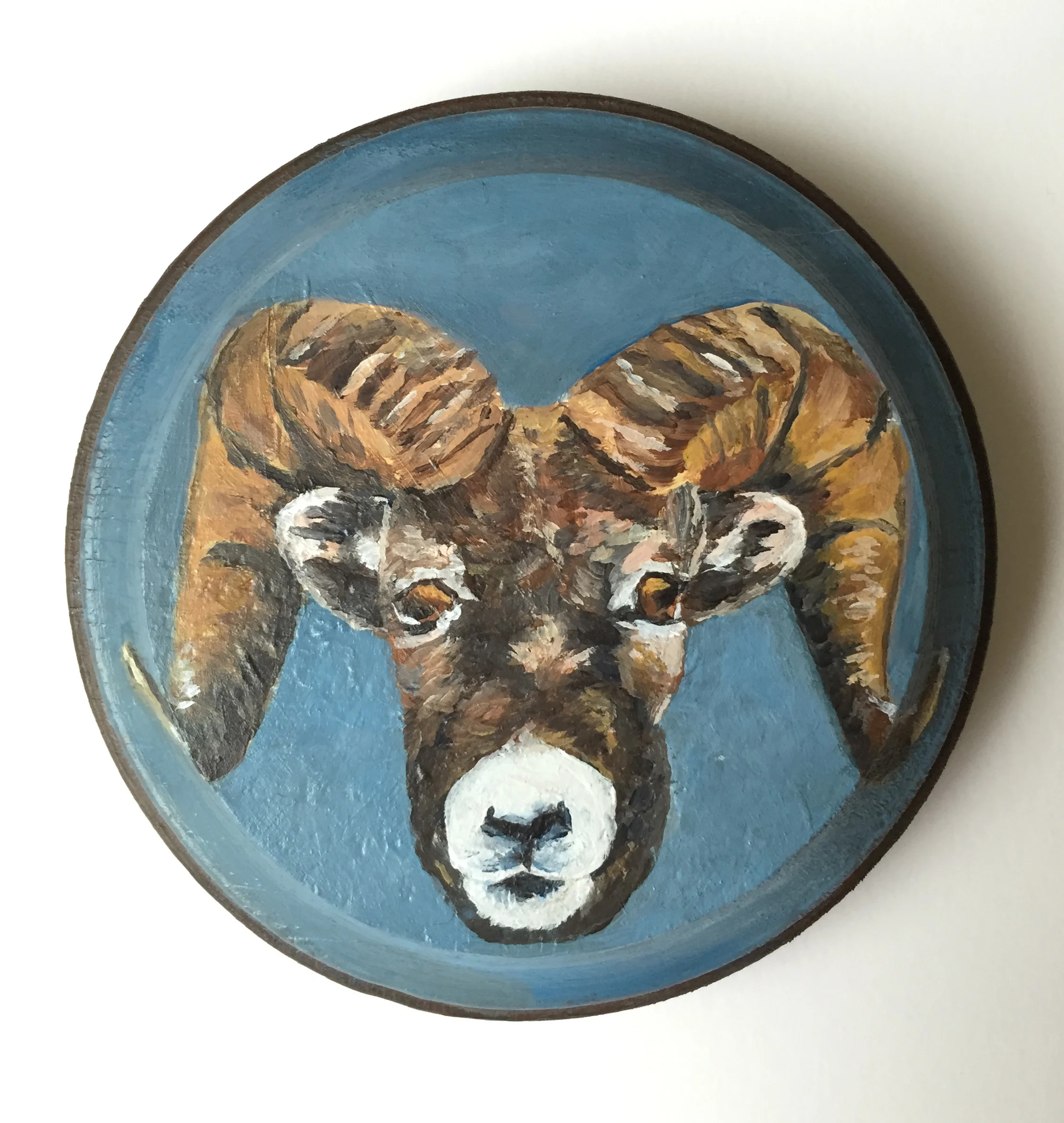 aries acrylic on wood, 4"