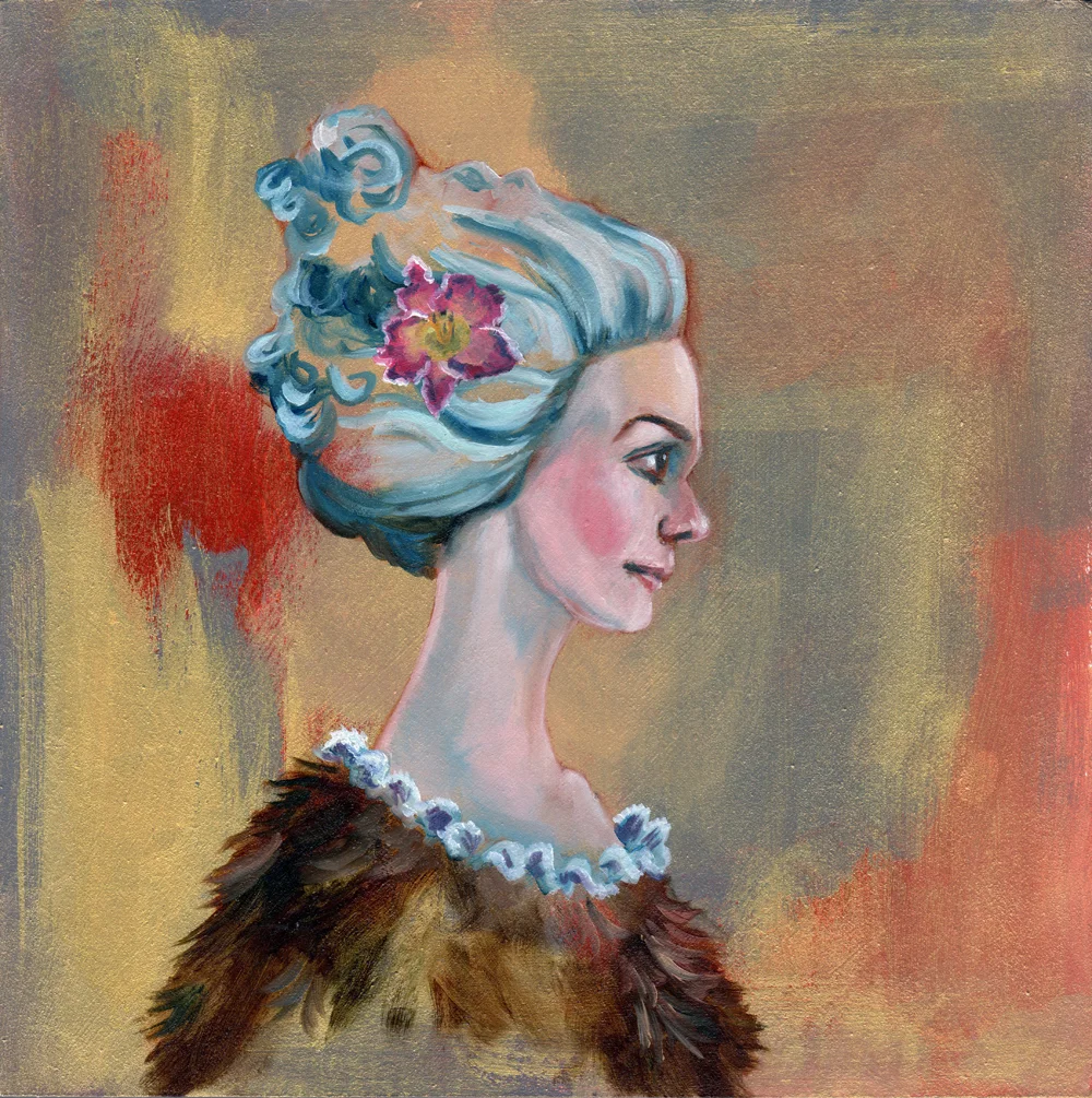 beargirl no. 2 oil and acrylic on wood 8"