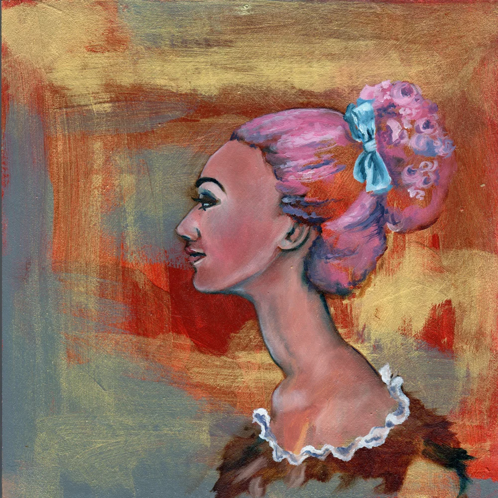 beargirl no. 3 oil and acrylic on wood 8"