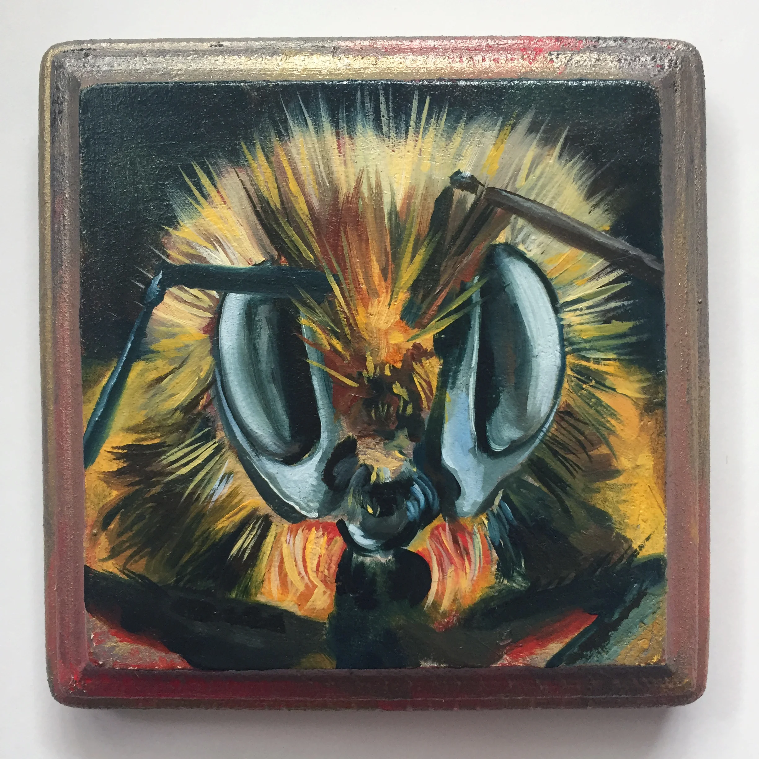 bumble oil on wood 4"