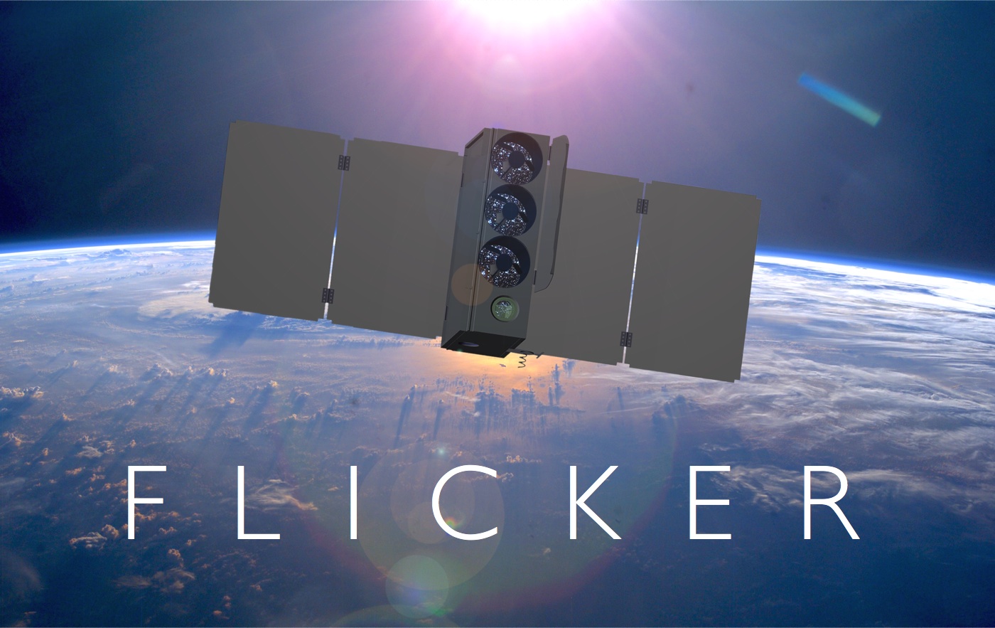 The Flicker spacecraft in Earth orbit. If flown, Flicker will be the first dedicated space-based occultation observatory.