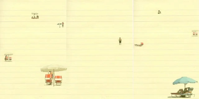 Lines in Between, 2012, Video installation, Projection on post-it, 5min loop, Color, Sound