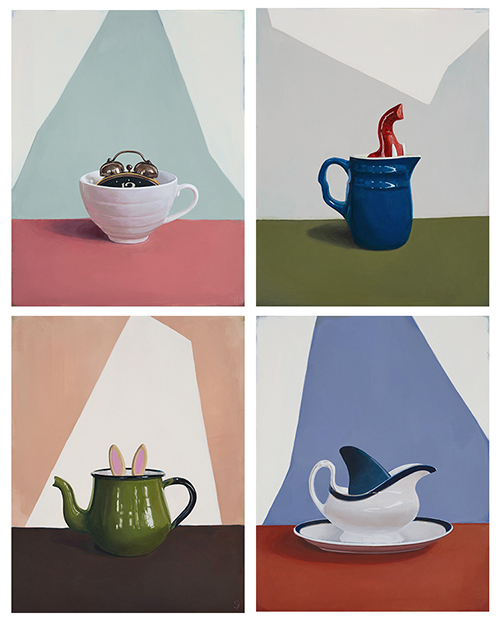 Spring Hofeldt - Take Your Time..Remember Your Strengths..Listen Up.. Stay Sharp.. acrylic on panel.. set of four.. 11x14 each.jpg