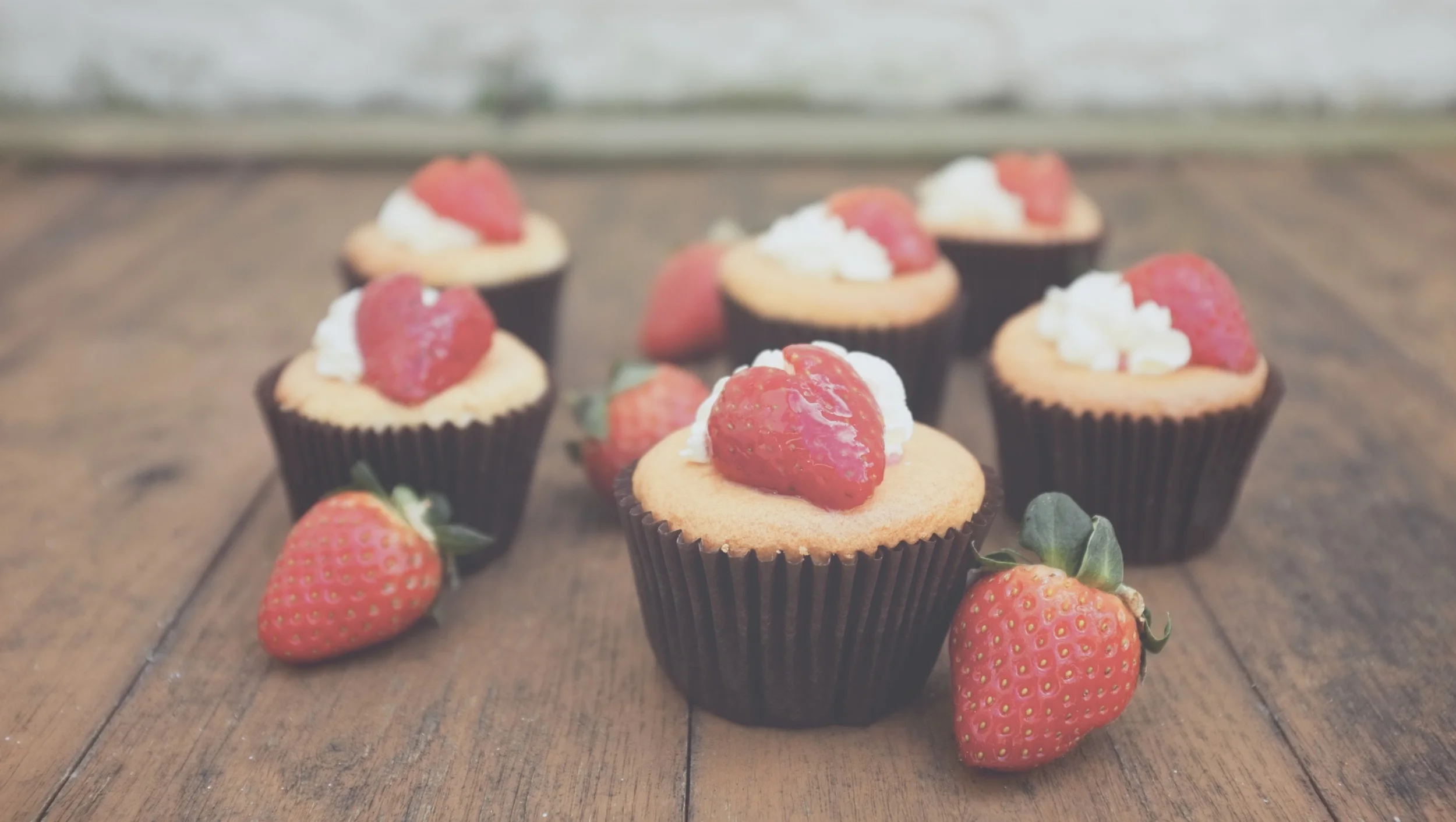 Chiffon Cupcakes with Strawberry Cream