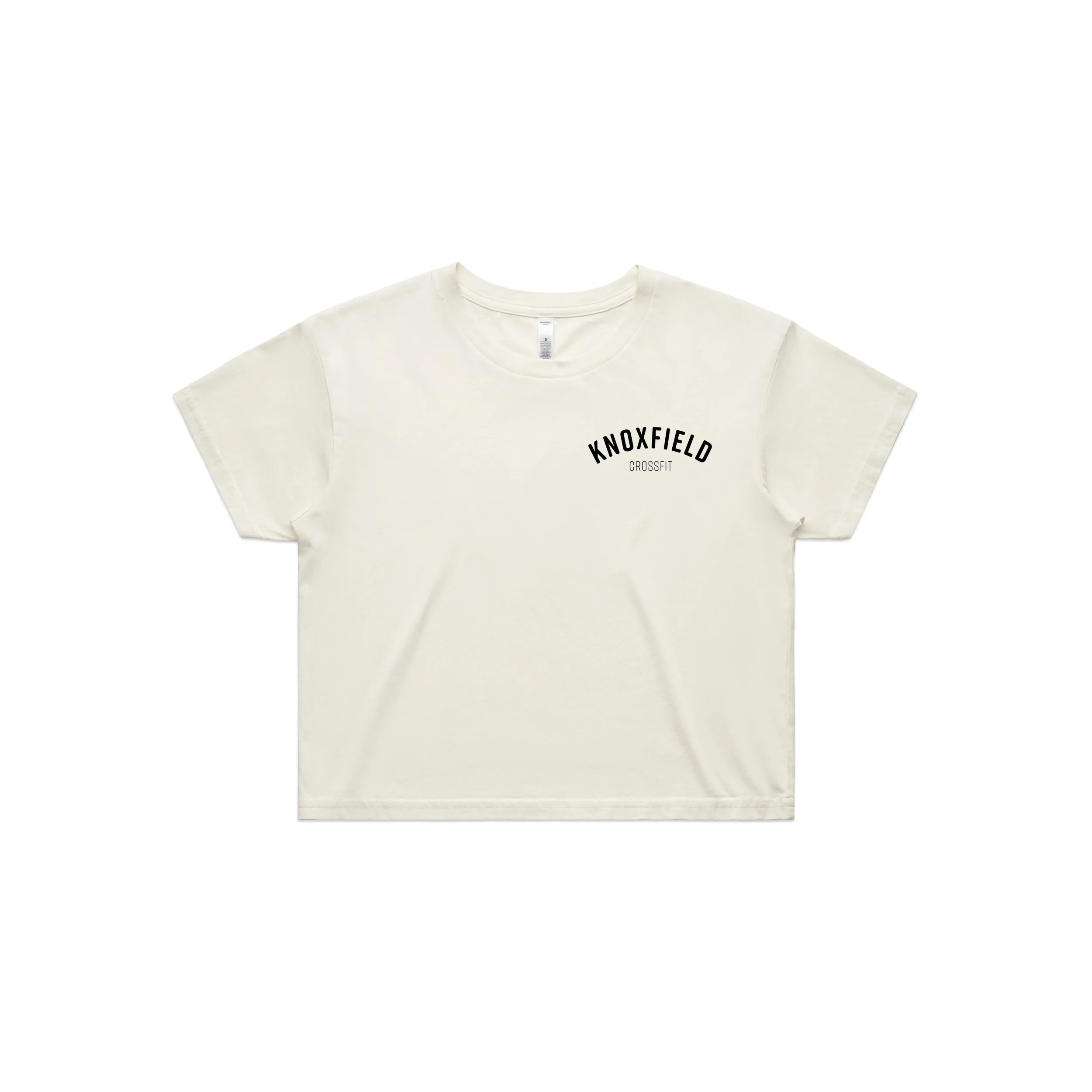 Crossfit Knoxfield_CFK CLASSIC-Wos Crop Tee_Ecru-FRONT.jpg
