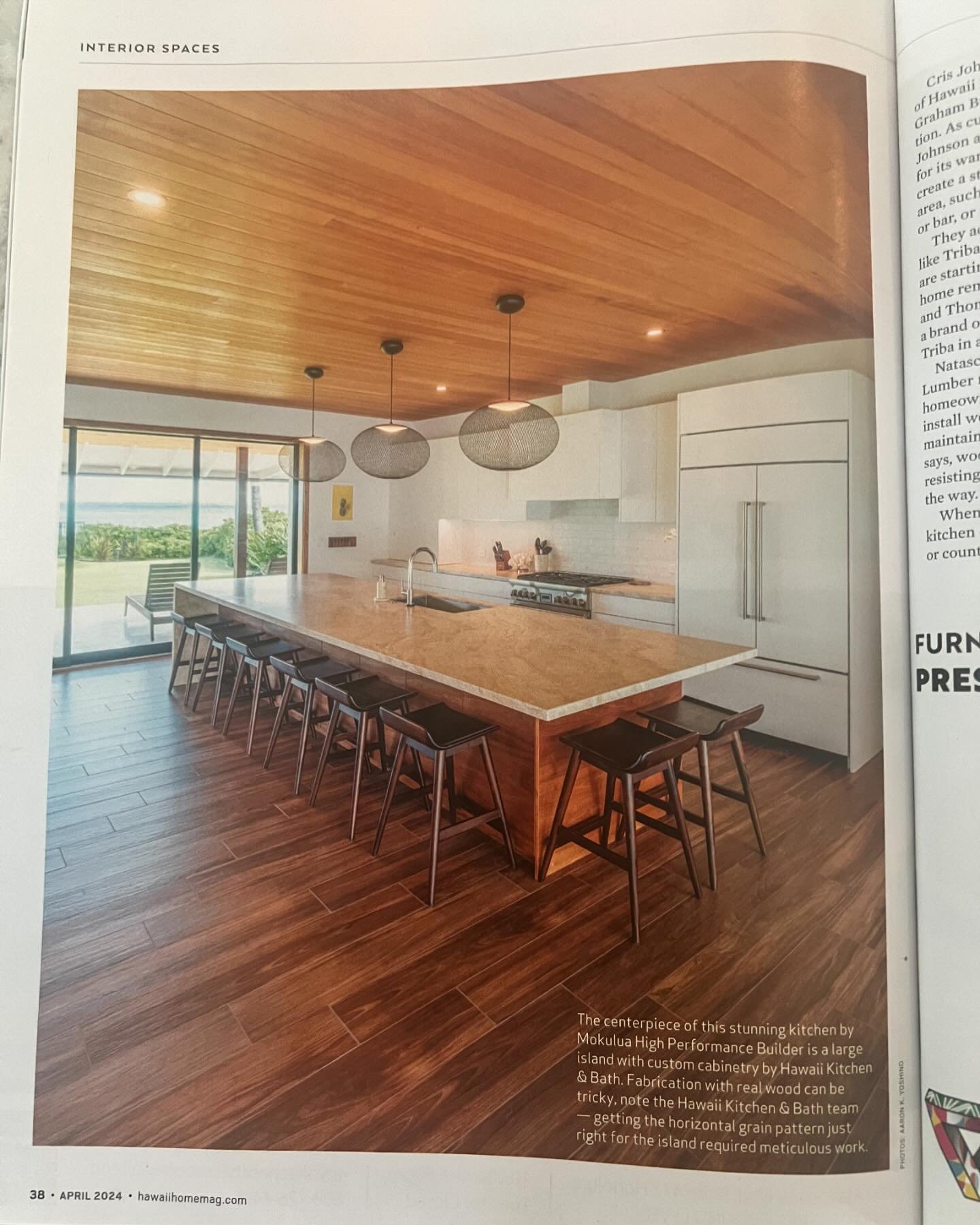 Have you picked up the April issue of @hawaiihomemag yet?  Our custom cabinetry is featured in the &ldquo;Woods That Work&rdquo; article.  It&rsquo;s a beautiful kitchen we did with @mokuluahpb, showcasing the mix of Walnut and our UltraMatte materia