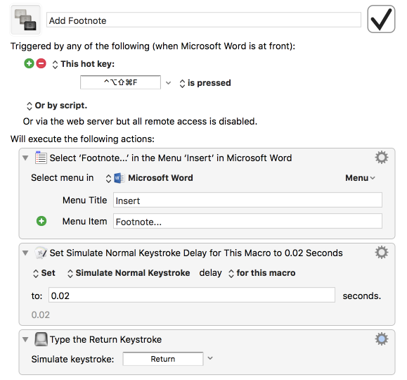 Shortcuton Mac For Microsoft Word Footnotes