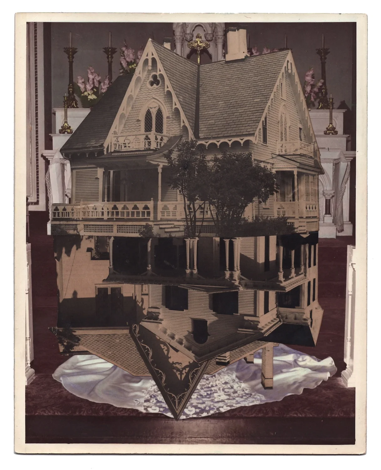 Wedding 4, 2016, Found Photographs, Collage, & Acrylic, 10 x 8 inches