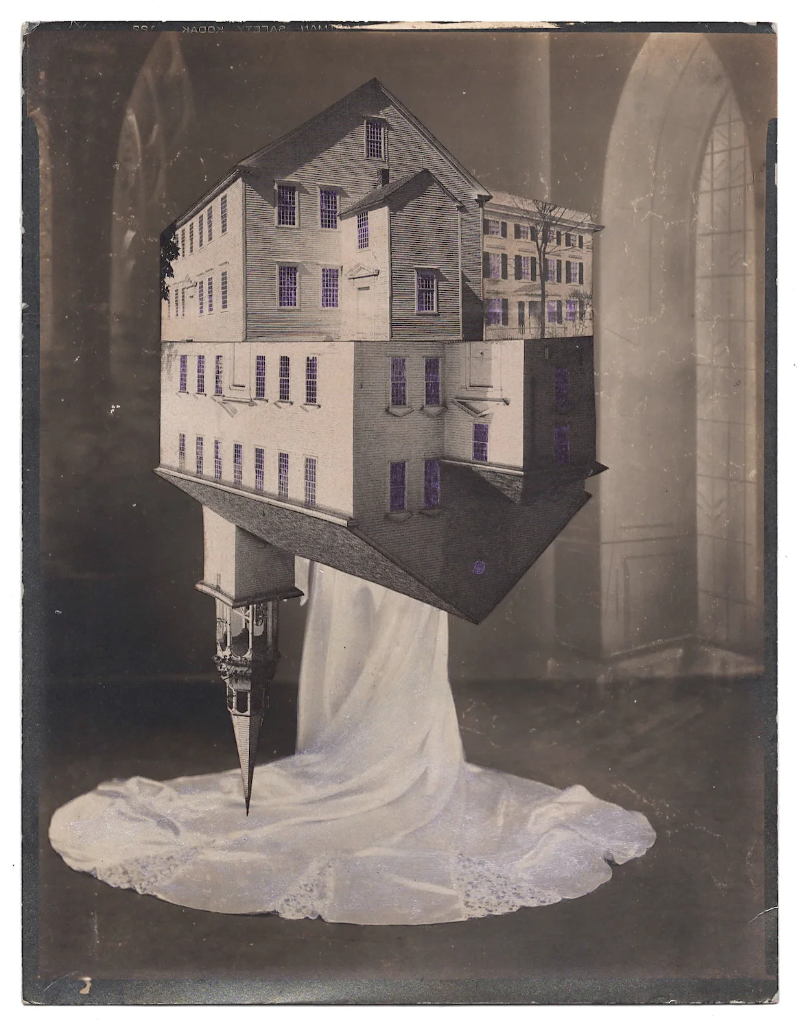 Wedding 6, 2016, Found Photographs, Collage, & Acrylic, 8 1/2 x 6 1/2 inches