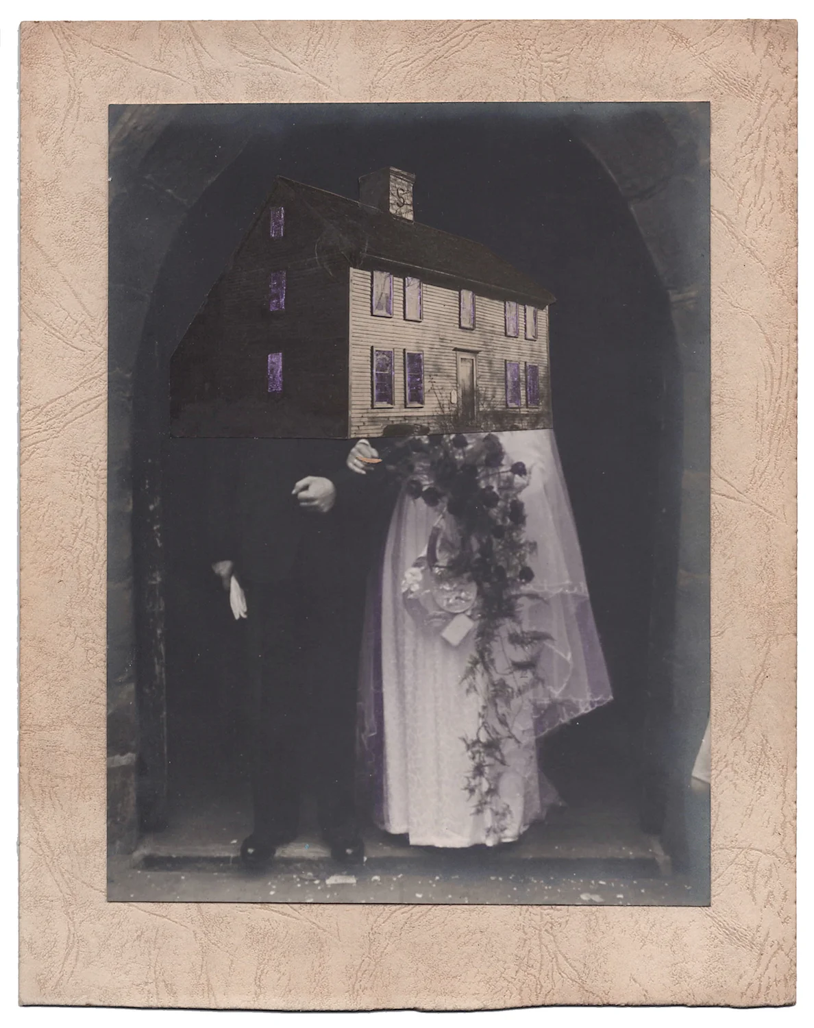 Wedding 10, 2016, Found Photographs, Collage, & Acrylic, 10 x 8 inches