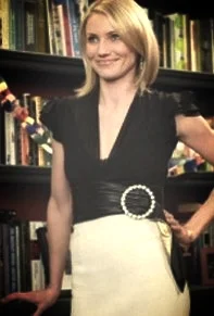 Cameron Diaz wearing a "Carlos Rosario" blouse. "The Holidays"