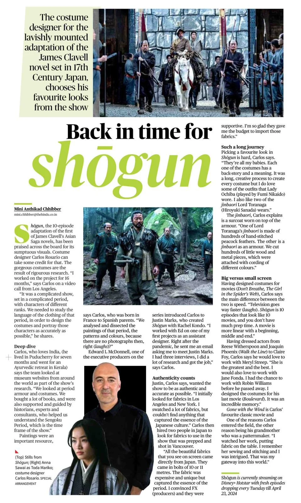 The Hindu - Carlos Rosario Interview - Print Edition[98].jpeg
