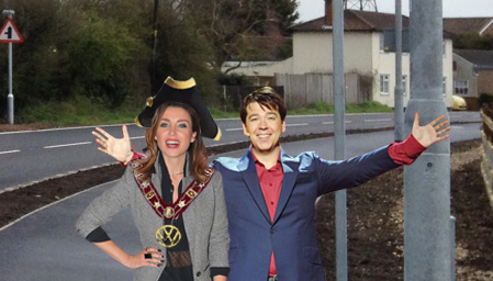 Dame Dannii and Rowhedge mayor Ken John-Bum in happier days