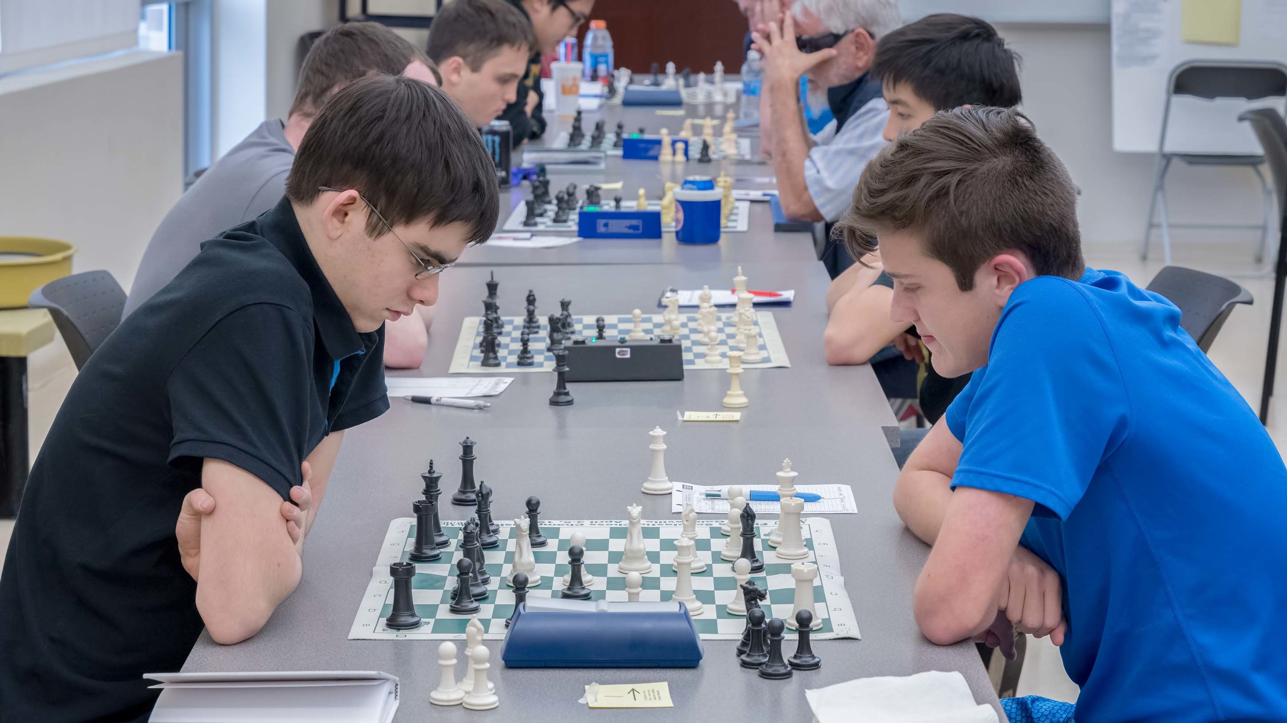 Final Round, Board 1, John G. Ludwig (2491) (L) vs Ryan Hamley (1975) (R) where John would go on to win his final round and the CFCC 2017 Club Champion title.