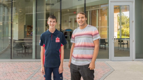 Lake Nona's Theo Slade (2159) (L) and Orlando's Martin Hansen (2159) (R), who each have the exact same May 2017 regular rating of (2159), tie for 1st Place in CFCC's May 1-Day Saturday Tornado held last Saturday at UCF's Teaching Academy.