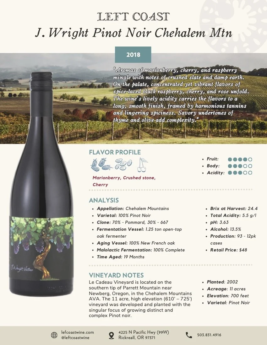 2018 J. Wright Pinot Noir Chehalem Mtn Sub AVA.jpg