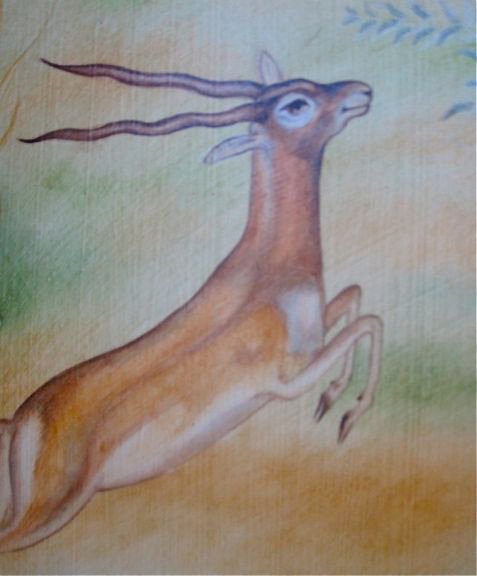 Betsy Bauer Studio painting deer