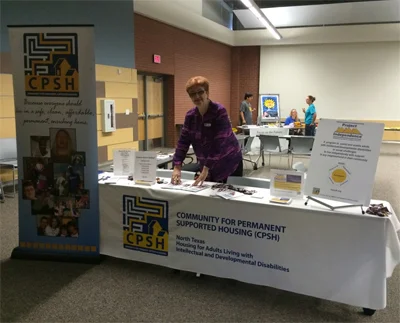 Irene Niemotka (shown) and Pam Melton showed Lewisville ISD Transition Fair participants some of the CPSH activities and encouraged them to attend the presentation about CPSH in a nearby classroom.