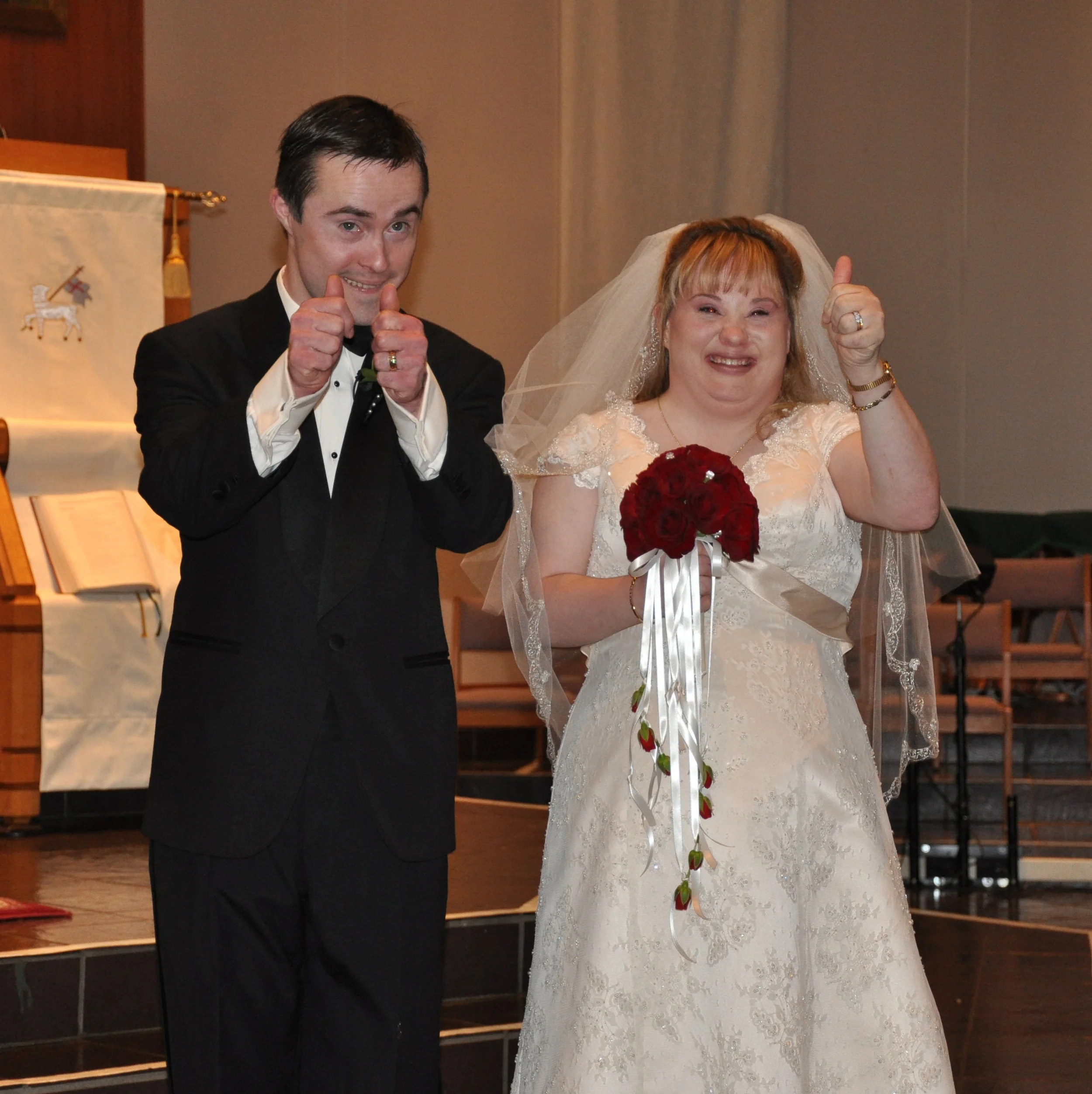 This couple married and are living in a town house