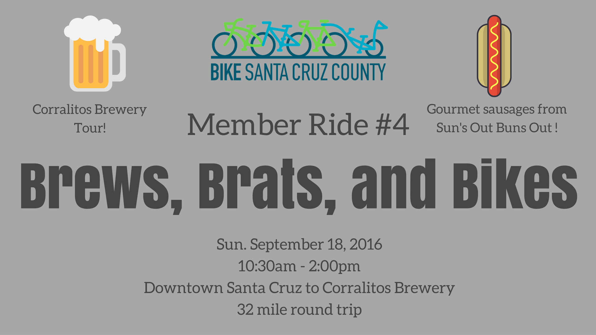 Member Ride #4: Brews, Brats, and Bikes!