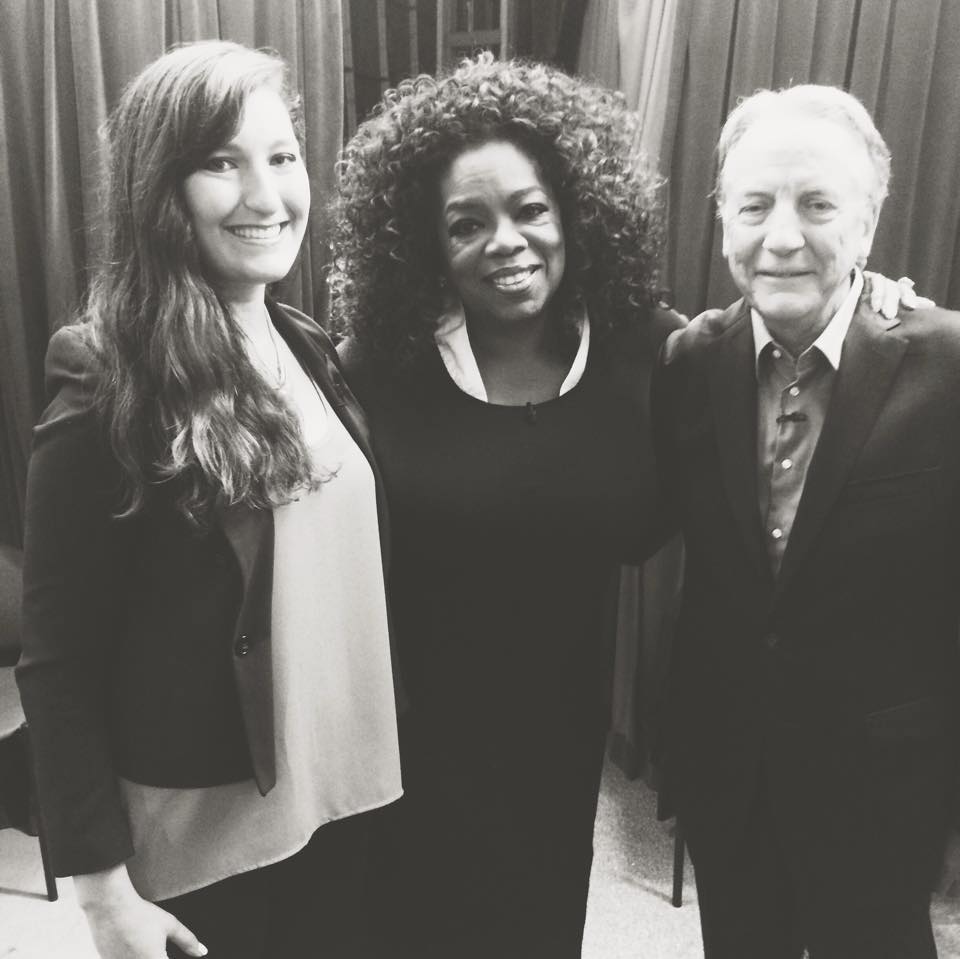 With my father, Howard Fallon, and Oprah before going on the Dr. Phil set