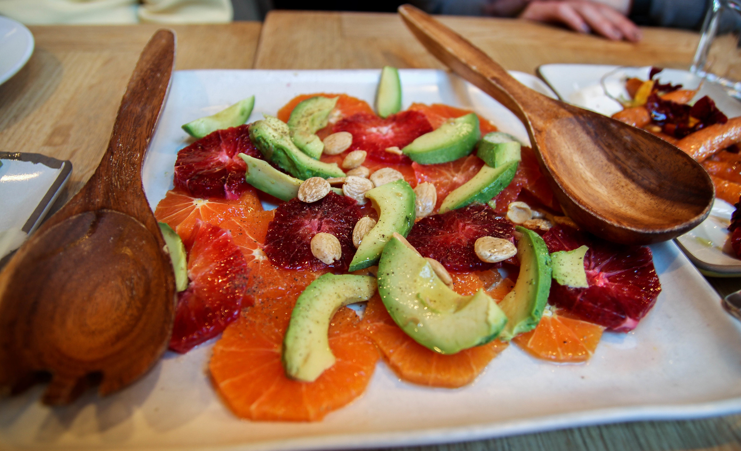 Citrus salad with avocado and Marcona almonds