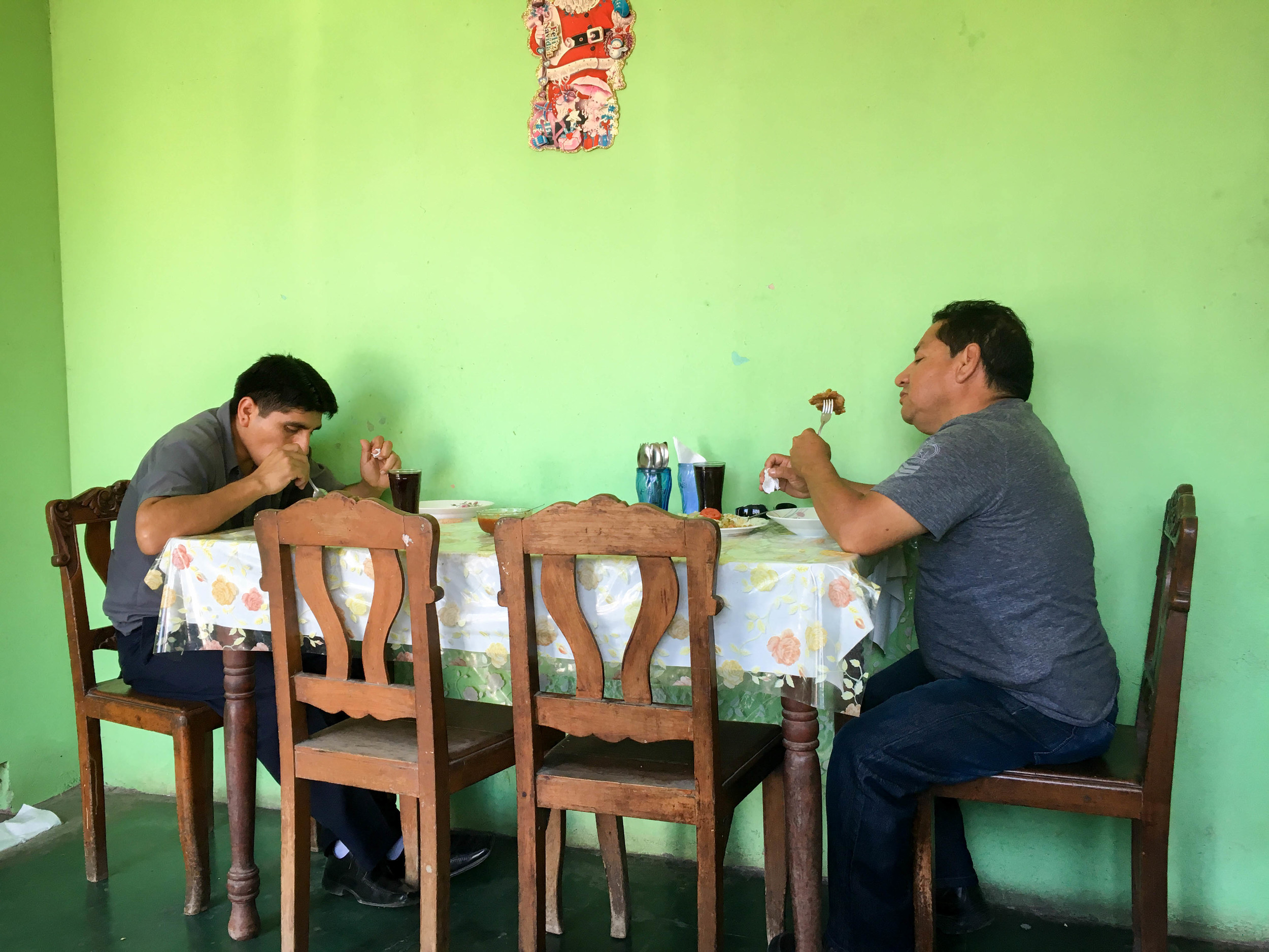 It is a constant ebb and flow of hungry patrons at lunch time in Esperanza's kitchen.