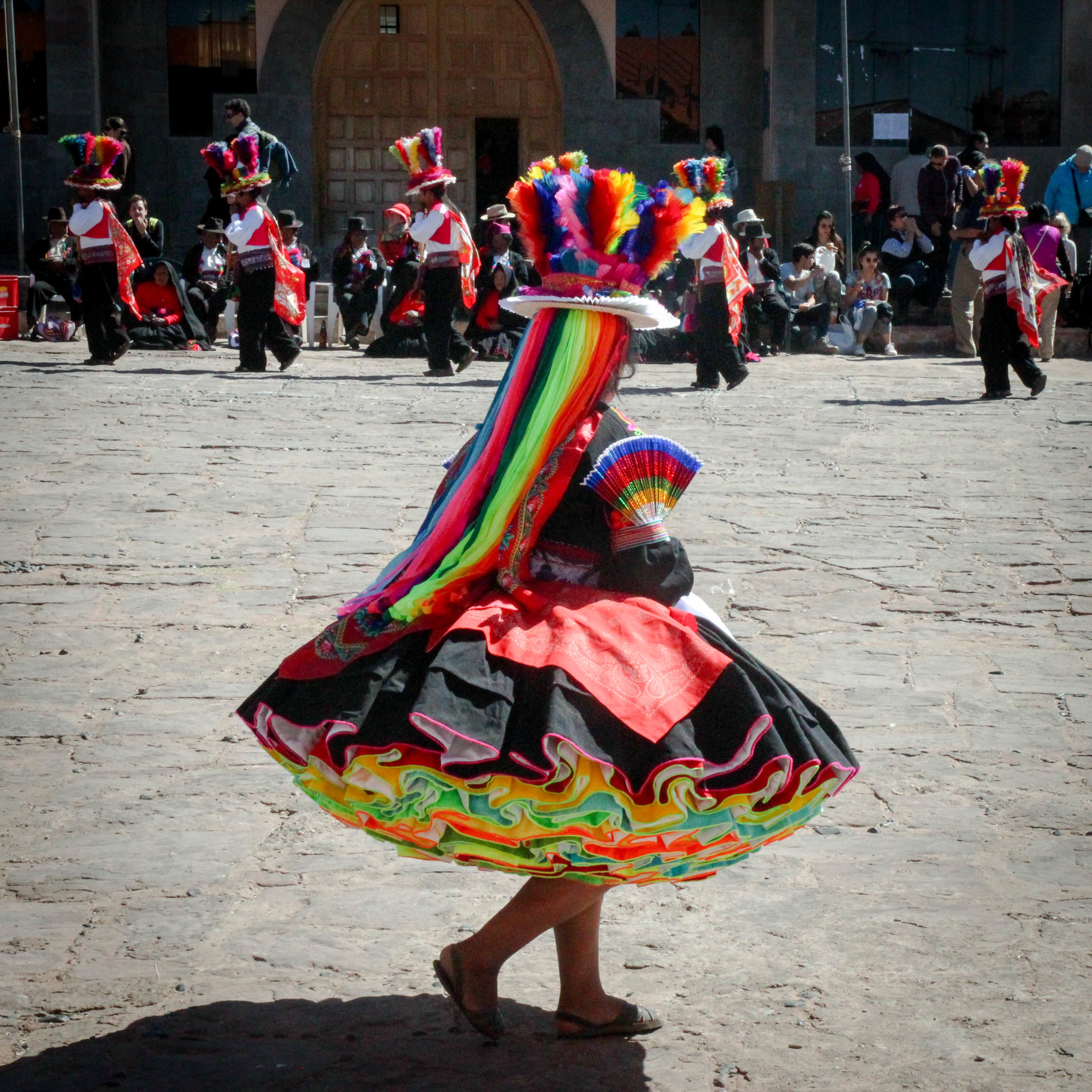 Traditional dresses worn at parties often have an exaggerated number of layers. This skirt of 24 layers weighs approximately 24 kilos.