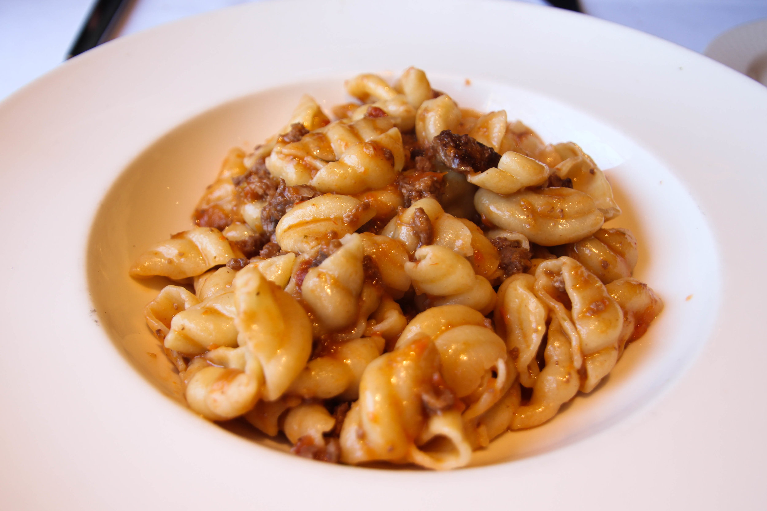 Community Grains pasta with rabbit in bianco