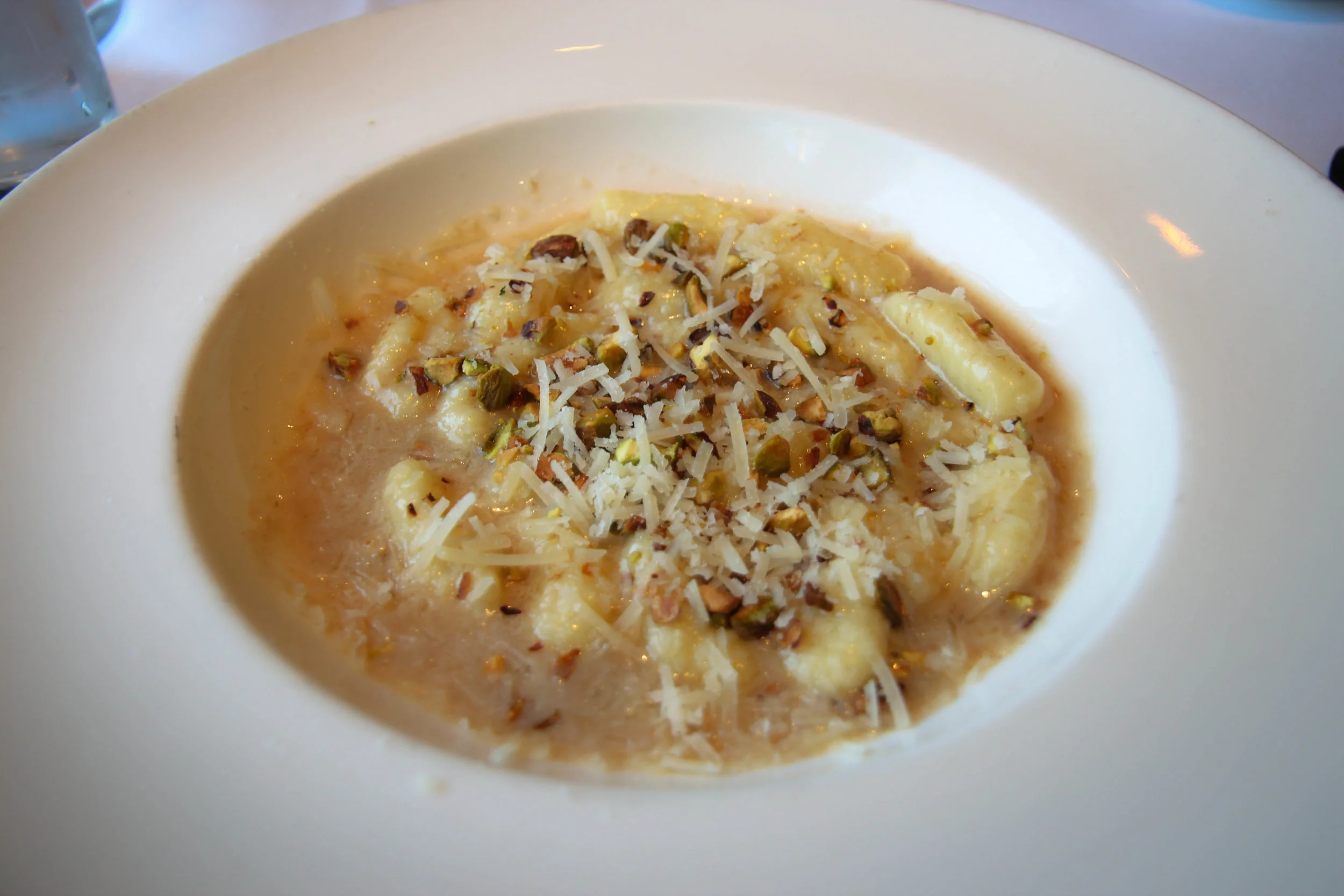 Gnocchi with brown butter, sage, and pistachios