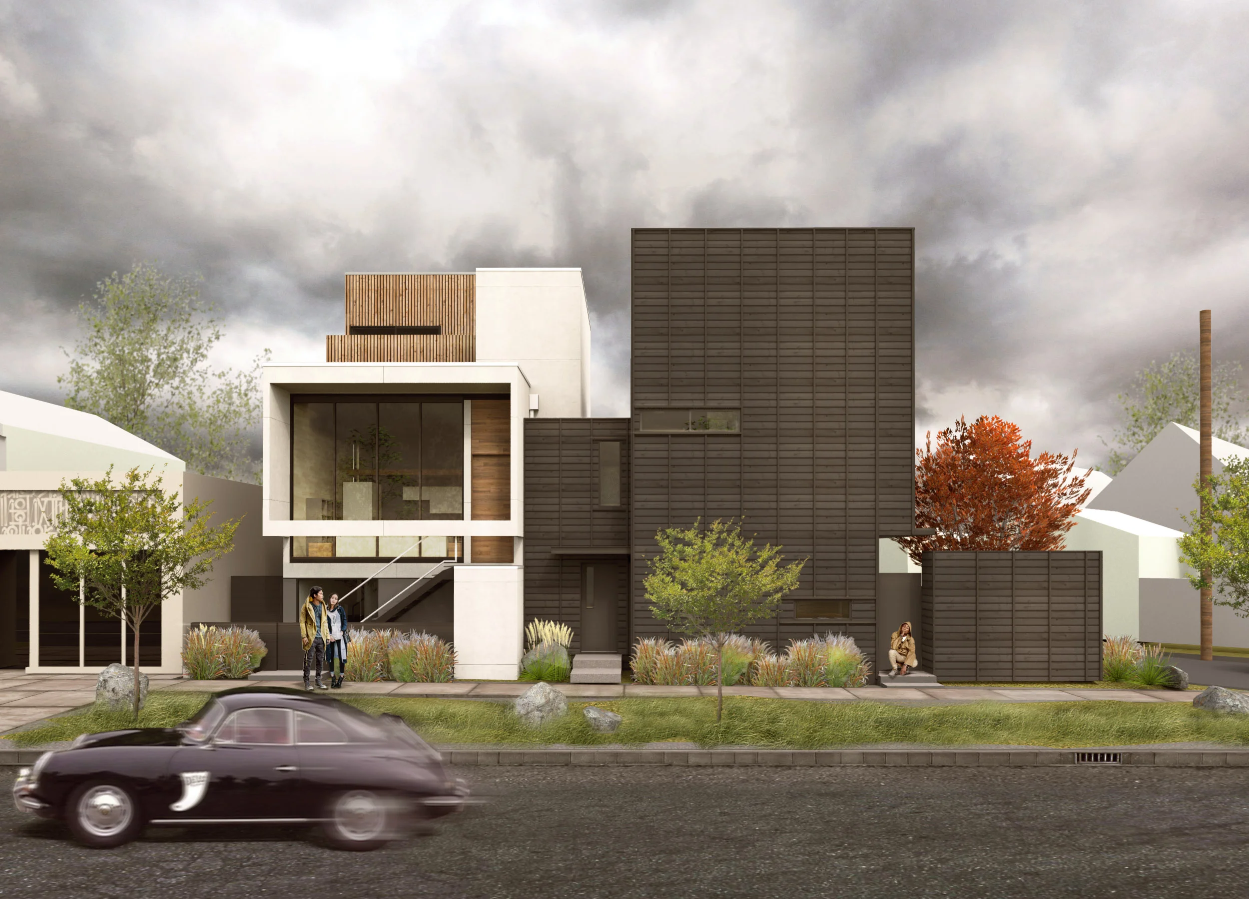 Two the Pointe custom modern small lot real estate development in Denver Colorado by Hunter Leggitt Studio