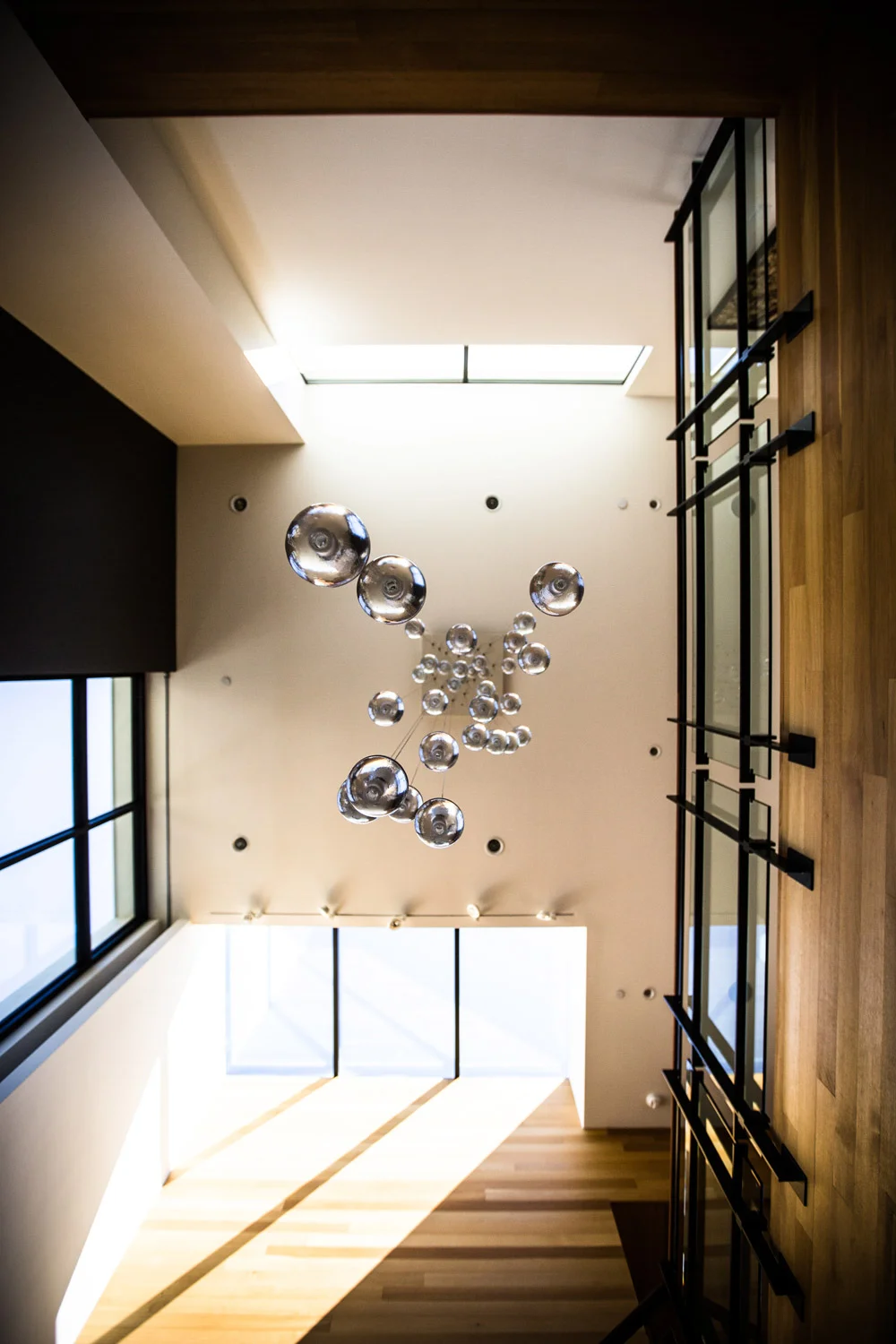 Acacia House custom chandelier installation