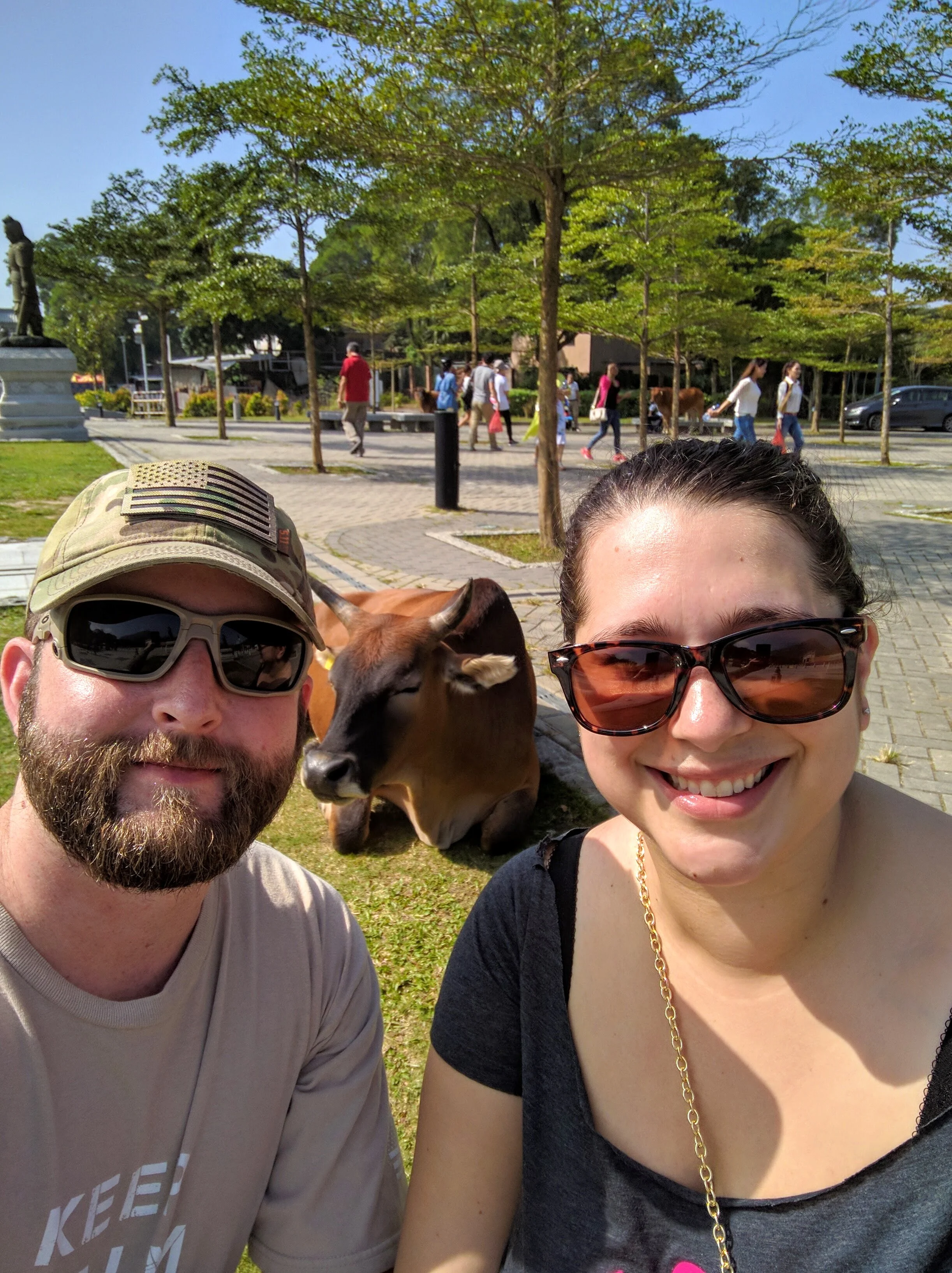 We couldn't ignore the time-honored tradition of posing with the sacred cows of Ngong Ping // Hong Kong
