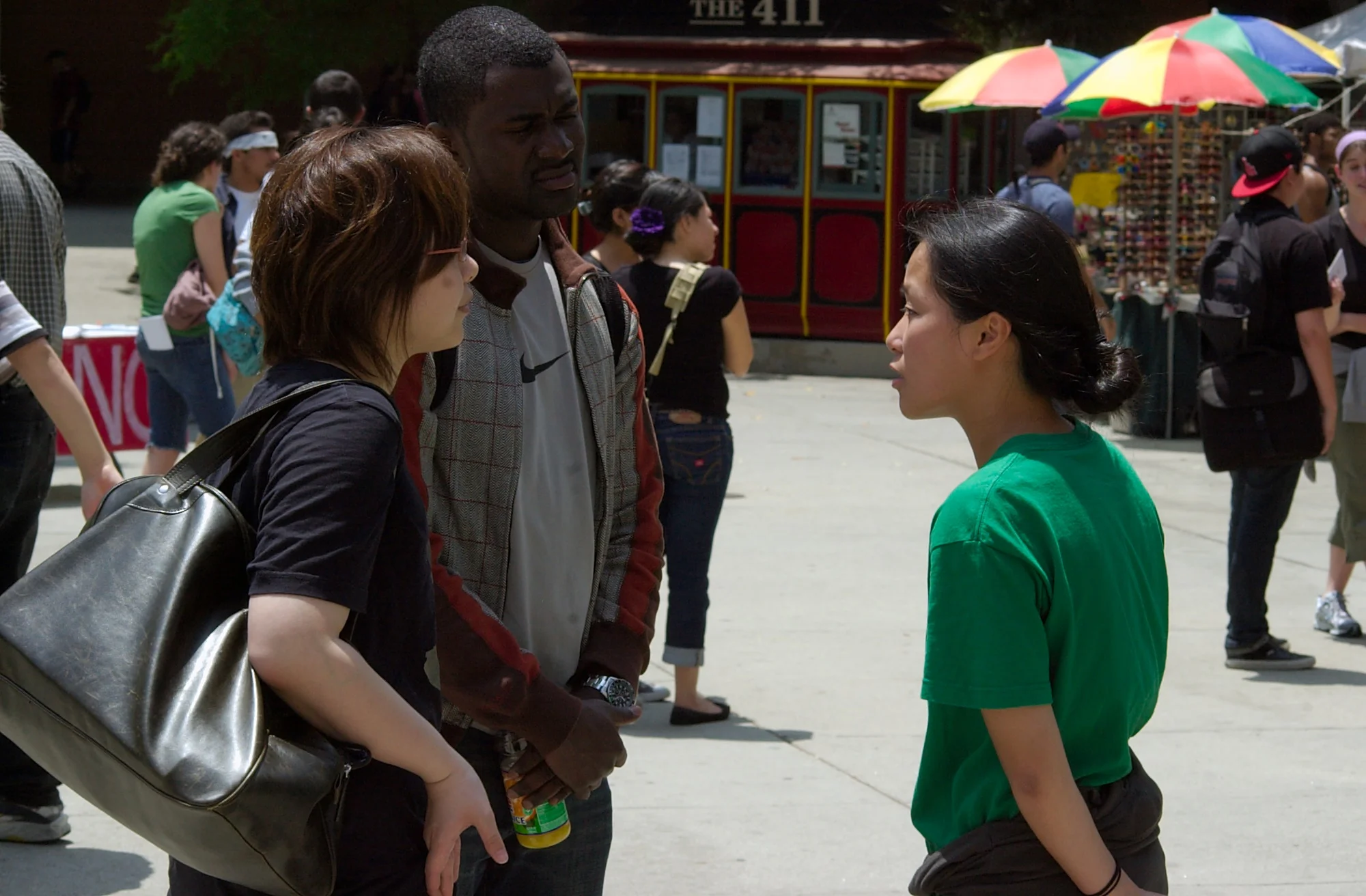 Jinny (right) interacts with fellow Pasadena City College students in 2009.