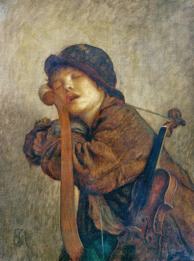 Ernest Hébert, "Le Petit Violoneux Endormi" (1883), Musée Hébert