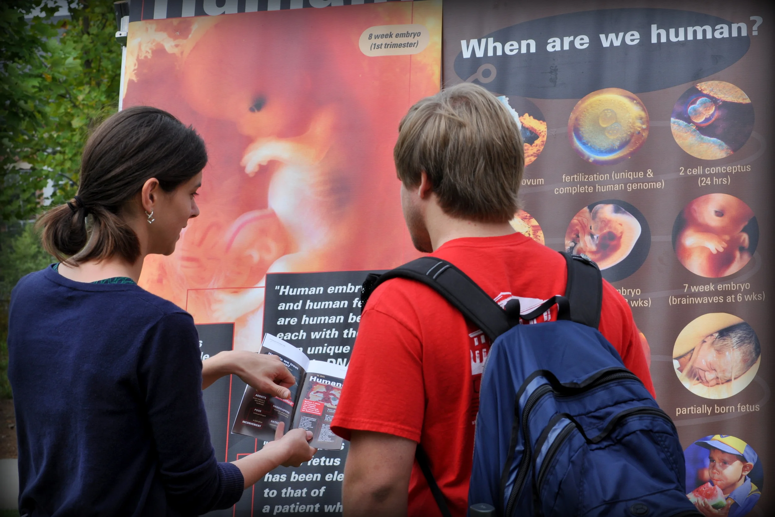 Rebecca Haschke interacts with a student at the University of Georgia at Athens in September 2015.