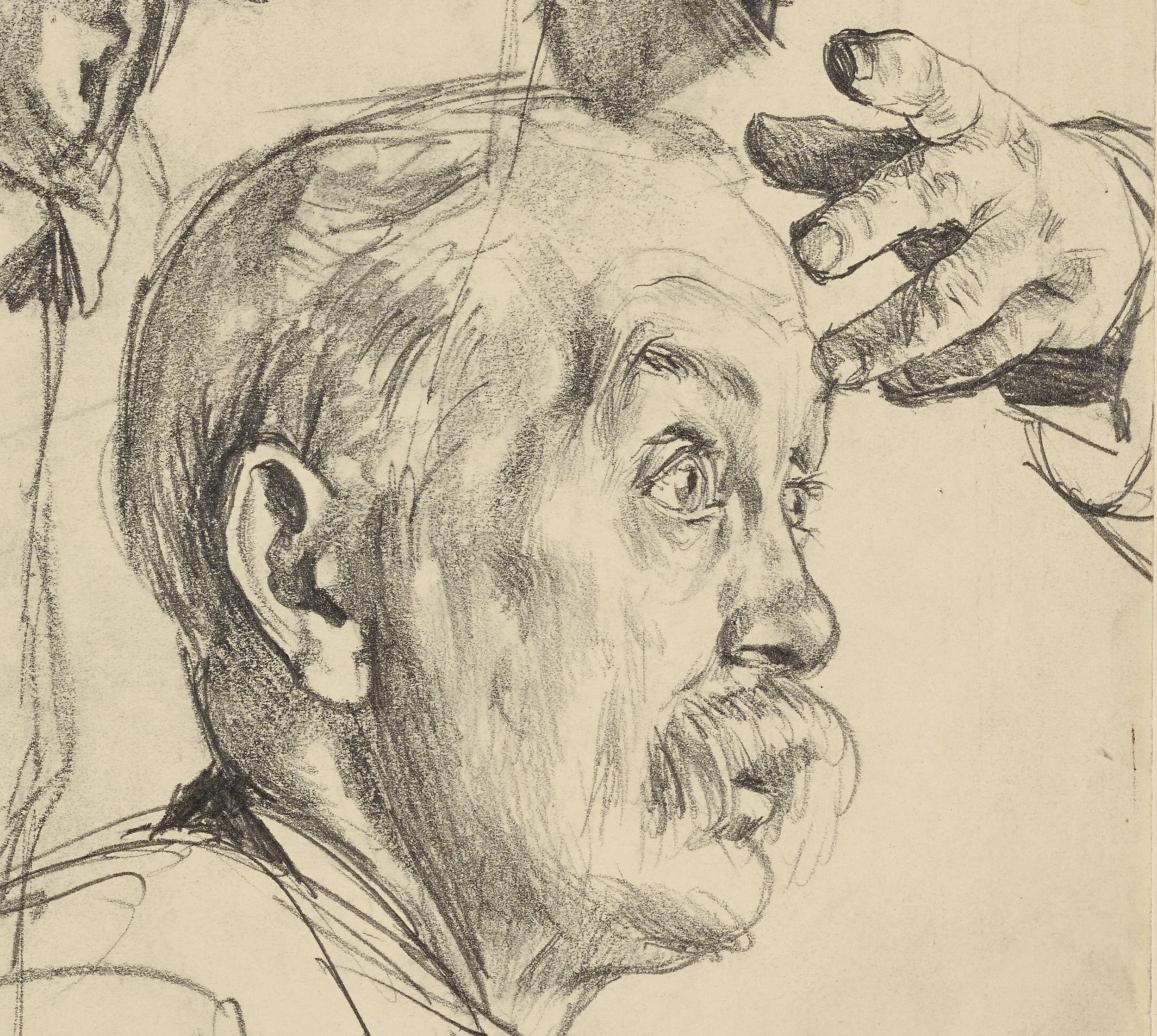 Adolf von Menzel, "Study for Heinrich von Kleist's Broken Jug," ~ 1877 ( Getty Open Content )