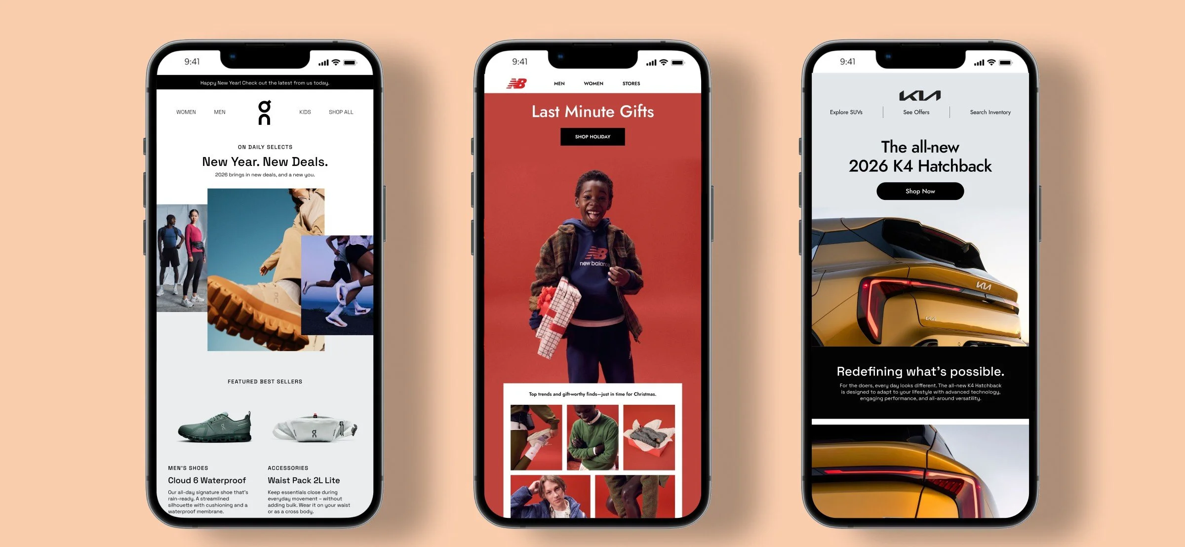 Email Designs Mockups for Various Brands
