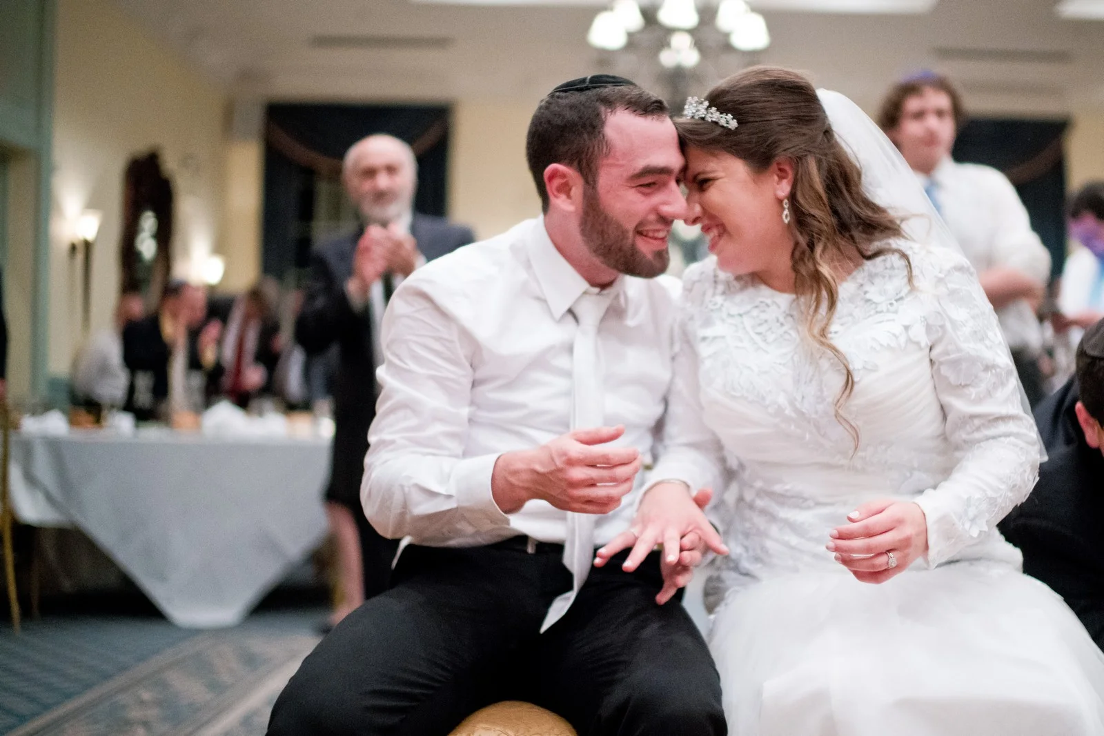 Orthodox Jewish Wedding, Dyker Beach Park and Golf Course, Brooklyn, New York, Photo by Chaim Schvarcz, Bride and Groom, Dancing