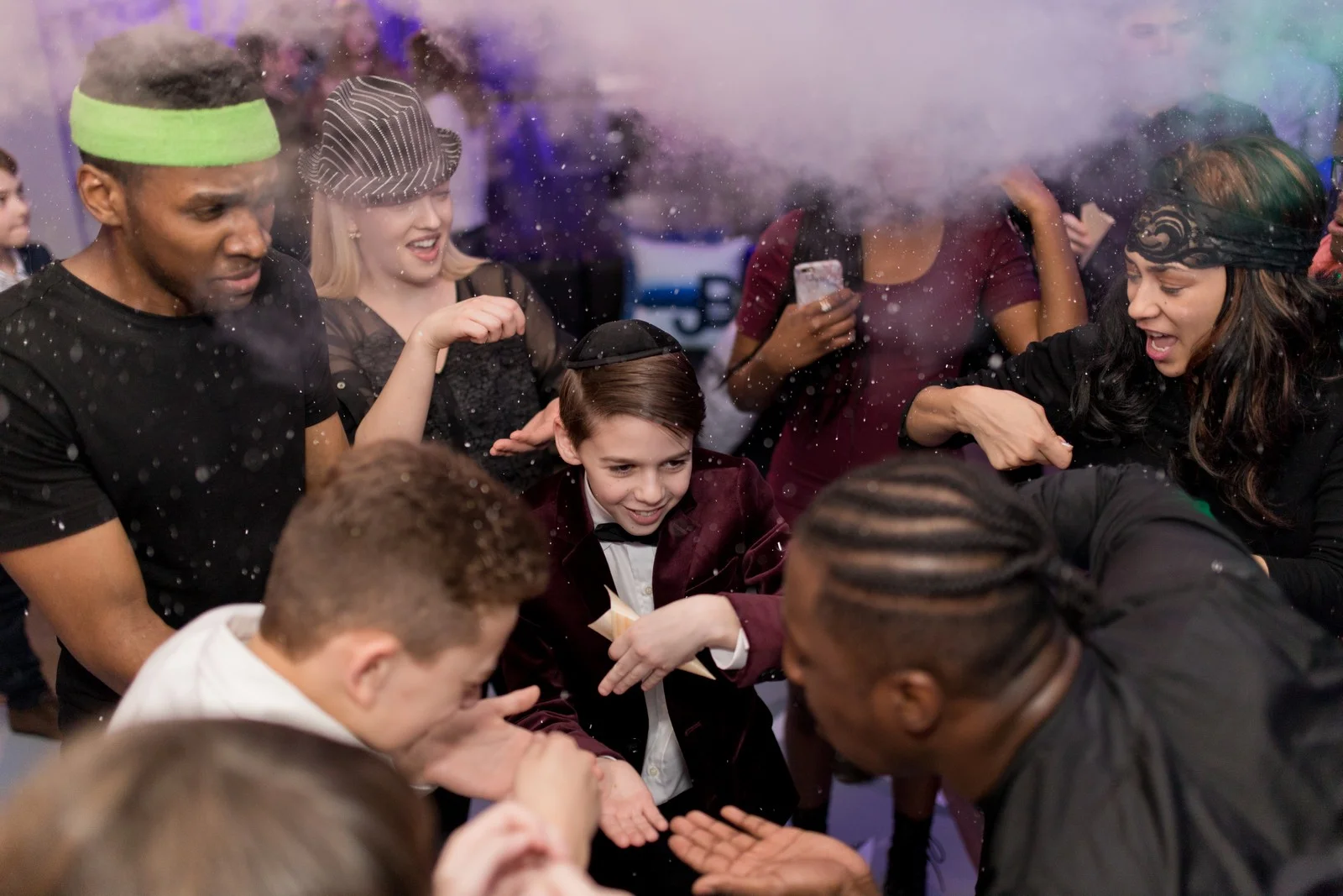 Joseph Berger's Bar Mitzvah at Young Israel of New Rochelle, New Rochelle NY, Photos by Chaim Schvarcz, party, dancing, family, friends
