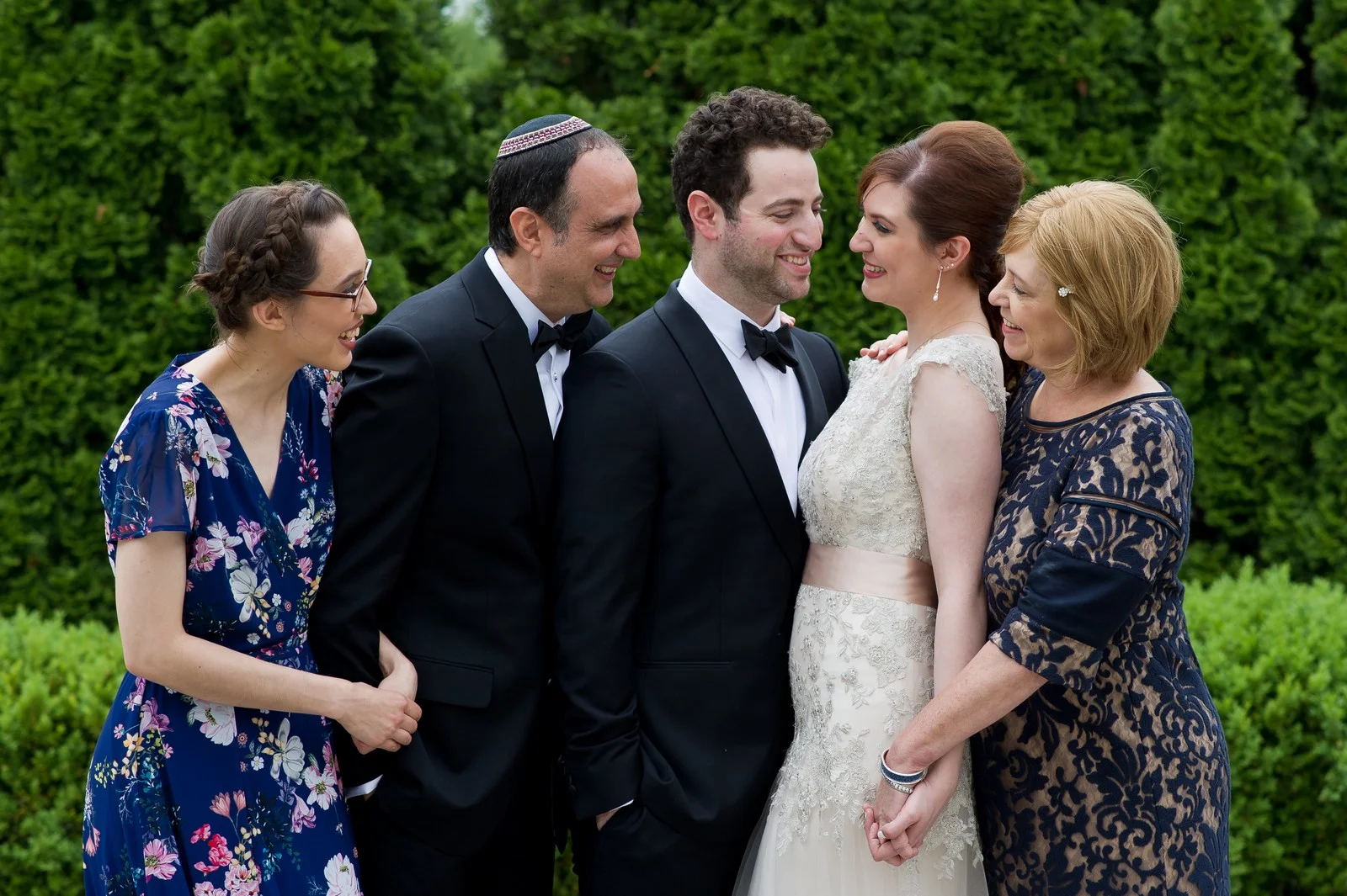 Yoey and Aaron's Memorial Day Modern Jewish Wedding at Anthony's Pier 9, New Windsor, NY Photos by Chaim Schvarcz bride family portraits