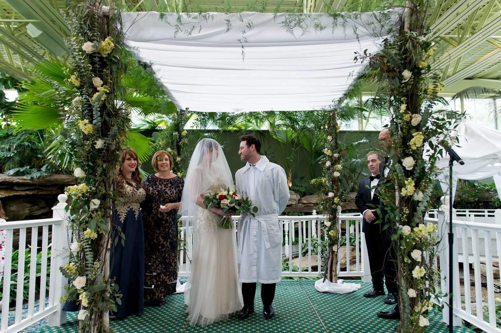 Yoey and Aaron's Memorial Day Modern Jewish Wedding at Anthony's Pier 9, New Windsor, NY Photos by Chaim Schvarcz bride groom chuppah ceremony