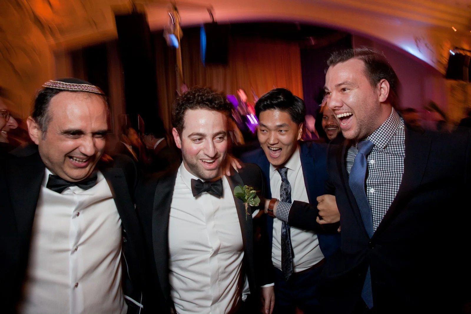 Yoey and Aaron's Memorial Day Modern Jewish Wedding at Anthony's Pier 9, New Windsor, NY Photos by Chaim Schvarcz dancing groom